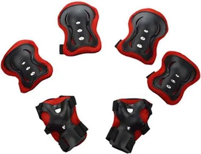 Produktbild von Famanu Knieprotektoren - Schützende Accessoires für Inlineskater; Set aus 6 Protektoren für Kinder