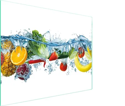 Image de Planche à découper en verre 52x40 fruits