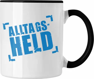 Produktbild von Trendation - Alltags-Held Lustige Tasse Büro Kaffeetasse Kaffeebecher Kollege Kollegin Männer Mann Lustig (Schwarz)