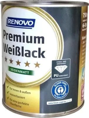 Produktbild von 750ml RENOVO Premium Weißlack Seidenmatt Weiss 0095