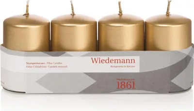 Obrázok produktu pre Wiedemann 218162.026 Sviečka - 80 x 50 mm, 4 ks, zlatá