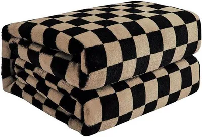 Produktbild von Famanu Fleece Decke mit Karomuster - 150 x 178 cm, weich und warm