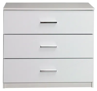 Produktbild von Masseno Kommode ALVORN 93 cm Sideboard mit 3 Schubladen für Wohnzimmer Schlafzimmer Modern 93x42x80,5 cm Weiß
