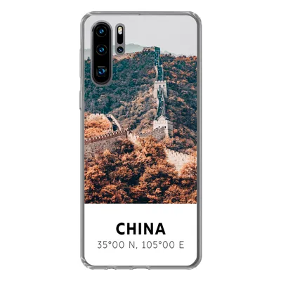 Produktbild von MuchoWow® Handyhülle Schutzhülle Hülle für Huawei P30 Pro China - Große Mauer - Herbst - Asien Silikon Softcase Handy Hülle - Schutzdeckel