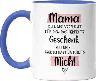 Produktbild von Mama Geschenk Tasse Blau Mit Spruch Muttertag Humor Sarkasmus Geschenkidee Spruch-Tasse