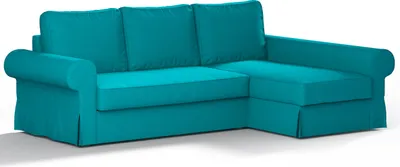 Produktbild von Dekoria Bezug für Backabro Bettsofa / Recamiere, türkis, Bezug für Bettsofa Backabro mit Recamiere
