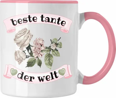 Produktbild von Trendation - Beste Tante Der Welt Geschenk Tasse Lustiger Spruch Geste Geschenkidee (Rosa)