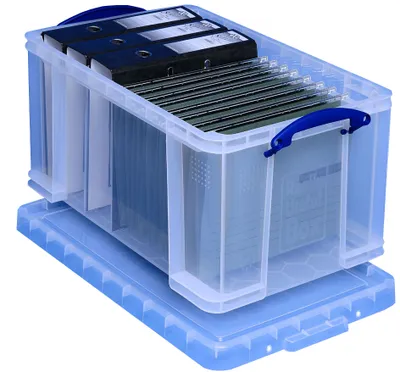Zdjęcie produktu dla Really Useful Boxes 48L, Schowek, Przezroczysty, Prostokątny, Polipropylen (PP), Monochromatyczny, 48 l