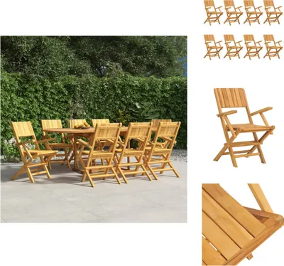 Zdjęcie produktu dla vidaXL Krzesła ogrodowe 8 szt. Składane 55x61x90 cm z litego drewna tekowego - Krzesła ogrodowe