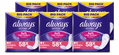 Obrázek produktu pro 6 kusů Always Normal vložek – výhodné balení
