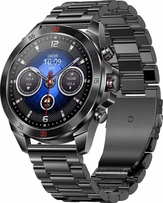 Produktbild von Smartwatch Herren Metallarmband Gold Silber Schwarz Edelstahl, Robust, Gesundheitsuhr mit Blutdruckmessung, Telefonfunktion, Pulsuhr für Android, iOS,