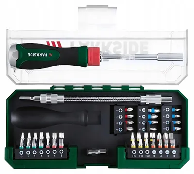 Produktbild von Parkside Bitsatz mit Ratsche, Praktisches Set, 43 Teile