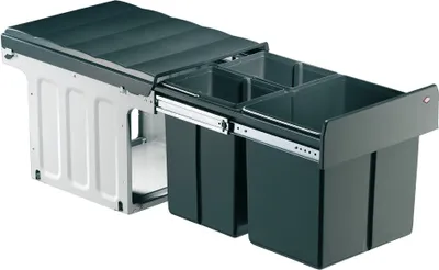 Produktbild von WESCO 887821-72 Abfallsorter 32 (16 + 2x8) Liter TRIO MASTER 40 DT oriongrau ab 40 cm Schrankbreite