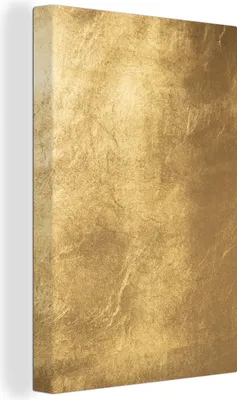 Produktbild von OneMillionCanvasses® - Leinwandbilder - 90x140 cm, Licht fällt auf eine goldene Wand, Wandbilder Kunstdruck Wanddekoration - Wandschmucke - Schlafzimmer