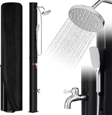 Obrázek produktu pro TolleTour solární sprcha bazénová sprcha zahradní sprcha 35L s ochranným krytem a ruční sprchou kempinková sprcha do 60 °C dešťová sprcha venkovní sprcha kempinkový bazén