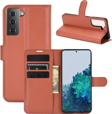 Zdjęcie produktu dla Pokrowiec ochronny na Samsung Galaxy S21 Plus Etui na telefon komórkowy Pokrowiec Portfel, Kolor: Brązowy