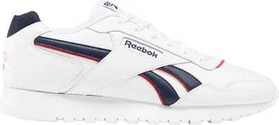 Produktbild von Reebok Sportschuhe Glide für Herren EU 41 in Weiß, Marineblau und Rot, aus beschichtetem Leder und Synthetik mit EVA-Zwischensohle und hervorragender Traktion für Sport und Alltag.