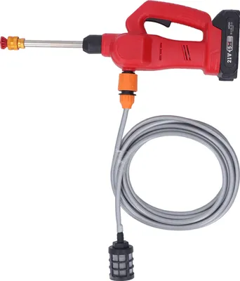 Obrázek produktu pro Akumulátorová tlaková myčka 350PSI 9m dosah 60W přenosný vysokotlaký čistič automobilů napájený z baterie 100?240V EU zástrčka