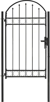 Produktbild von Gartentor ASSEN mit Bogenabschluss Stahl 102 x 175 cm Schwarz