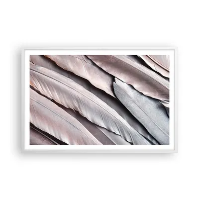 Produktbild von Gerahmtes Poster - Weißer Rahmen - Federn Flügel Feder - 91,5x61 cm - Wand Bild - Wanddeko - Wandbilder - Kunstposter - Wandposter - Bilderrahmen - Bilder - Kunstdruck Wanddekoration - P2WAA91x61-5114