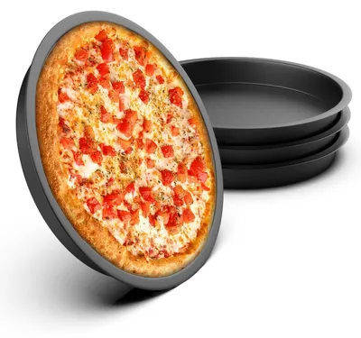 Pizzaplatten-Set 4er, Ø 20 cm, Kohlenstoffstahl, antihaftbeschichtet