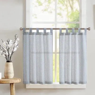 Immagine prodotto di Tenda da finestra a righe blu-blu, 65 x 90 cm, pelo corto, 1 pezzo