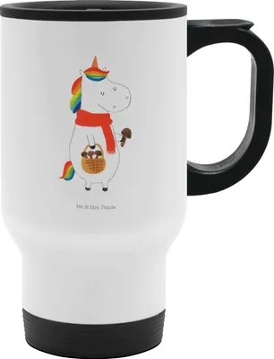 Produktbild von Mr. & Mrs. Panda thermosbecher Einhorn Pilz - Weiß - Geschenk, Deko, Einhörner, Unicorn, Thermobecher To Go, Pilze, Becher, Motivation, edelstahl, Spruch, Kaffeebecher