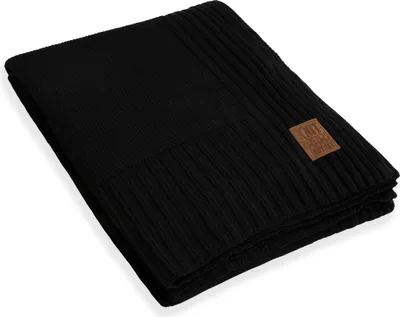 Produktbild von Knit Factory Uni Plaid XL - Schwarz - 195x225 cm