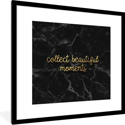 Produktbild von MuchoWow® Gerahmtes Poster Zitate - Sprichwörter - Gold - Marmor 40x40 cm - Poster mit Schwarzem Bilderrahmen Wandposter Rahmen Foto Bilder - Poster - Plakat im Rahmen