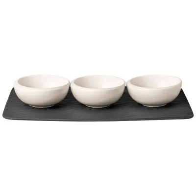 Obrázok produktu pre Villeroy & Boch New Moon, Súprava misiek, Kolo, Porcelán, Čierna, Biela, Matný, 3 osôb