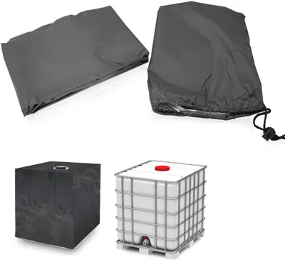 Produktbild von BITUXX® IBC Regen Wassertank 1000L Abdeckung Abdeckplane Schutzhülle Schutzplane Tank Schwarz MS-15740