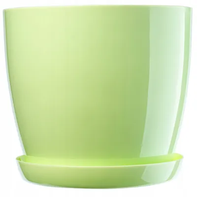 Zdjęcie produktu dla KADAX Doniczka z Podstawką Plastikowa Osłonka Donica 14cm Zielona Na Kwiaty Kadax