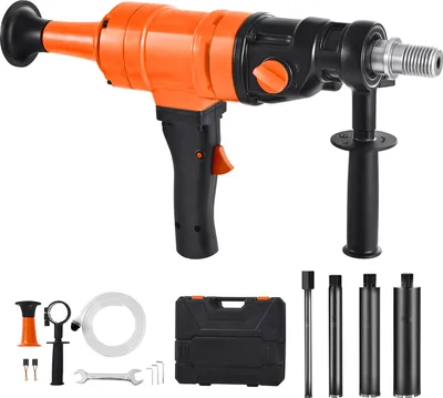 Produktbild von SucceBuy Diamantkernbohrmaschine mit 20 cm Bohrdurchmesser, Nass- und Trockenbohrung, Handgerät mit 4 Bohrern & 2 Drehzahlstufen (1000 / 2250 U/min) für Beton, Ziegel und Stein, 1500 W