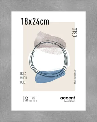 Produktbild von accent by nielsen Holz Bilderrahmen Oslo, 18x24 cm, Silber