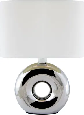 Obrázek produktu pro Stolní lampa z nerezové oceli s tkaninou E14 26,5 cm chrom bílá moderní