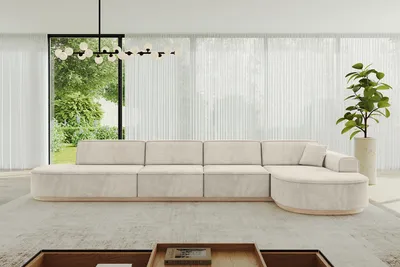 Produktbild von ALTDECOR Ecksofa in L-Form MARI-L3-v1 - 413x171x83 cm Beige - Corner Sofa Bett Eckcouch Couch Wohnlandschaft Cauchsofa
