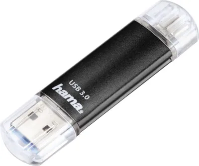 Produktbild von Hama FlashPen "Laeta Twin" USB 3.0 128 GB 45MB/s schwarz