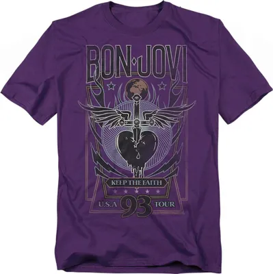 Produktbild von Bon Jovi - "Keep The Faith" T-Shirt für Herren/Damen Uni TV20687 (4XL) (Violett)