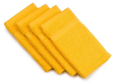 Obrázok produktu pre Gözze – Rýchloschnúci ručník do kúpeľne, 4-dielna sada, mäkký a vysoko savý, 100% bavlna, 30 x 50 cm – žltý