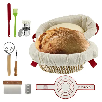 Brotbackset mit 2 Gärkörben (rund/oval, 25/26 cm)