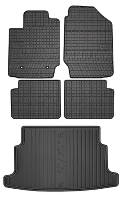 Productafbeelding van Rubberen automatten + kofferbakmat voor Toyota Corolla E12 / E13 2002-2007 (hatchback) – 5-delig, zwart, op maat – Wielganizator SolidPRO