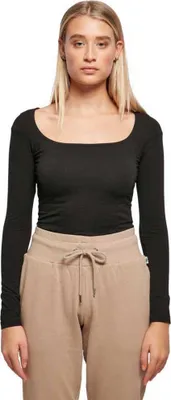 Productafbeelding van Dames body van Urban Classics, biologisch katoen, longsleeve, zwart - maat XL