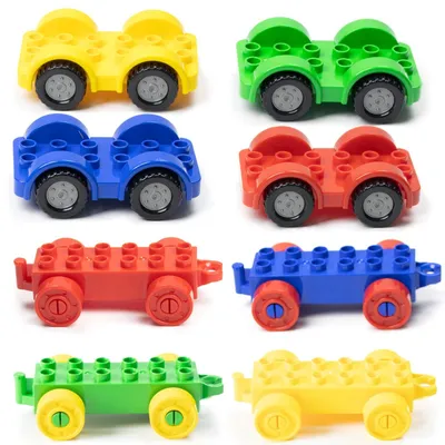 Productafbeelding van Solidchoice - Set van 8 Multi-Vehicle Bouwstenen Voor Kinderen