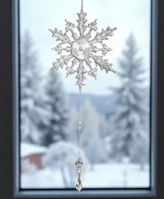 Produktbild von formano Hänger Eiskristall mit Tropfen aus Acryl 56 cm Fensterdeko Weihnachten