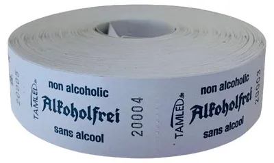 Produktbild von Bonrolle ALKOHOLFREI grau Wertmarke 1000 Abrisse fortlaufend nummeriert