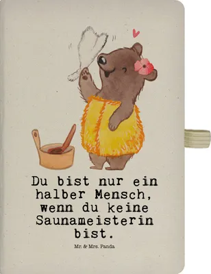 Produktbild von Mr. & Mrs. Panda notizbuch Saunameisterin Herz - Transparent - Geschenk, Schreibheft, Adressbuch, Notizheft A5, Kladde, Journal