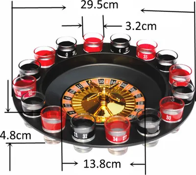 Produktbild von Party-Trinkset für Erwachsene, Russland, Drehteller, Schnapsglas, Roulette-Spiel mit 16 Gläsern