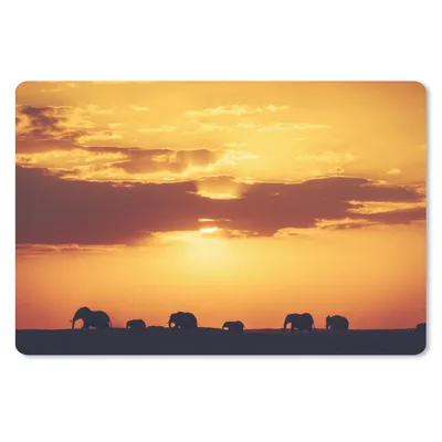 Produktbild von MuchoWow® Mauspad Mousepad Elefanten - Horizont - Sonnenuntergang - Tiere 27x18 cm - Mousepads - Maus Mat - Pad - Mausunterlage - Büroartikel - Desk Matten