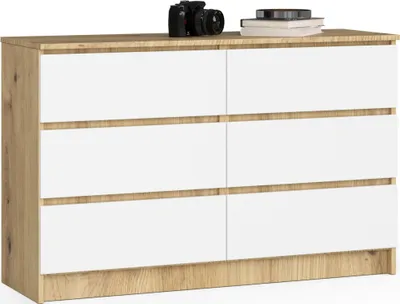 Obrázek produktu pro Komoda raumhirsch, 120 cm, se 6 zásuvkami. Boční komoda/servantka/skříňka, výška 77 cm, hloubka 40 cm