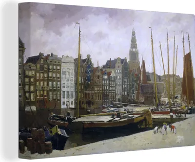 Obrázok produktu pre OneMillionCanvasses® - Obrazy na plátne - 140x90 cm, The Damrak - maľba od George Hendrik Breitner, nástenná umelecká dekorácia - fotografia na plátne - obraz na plátne